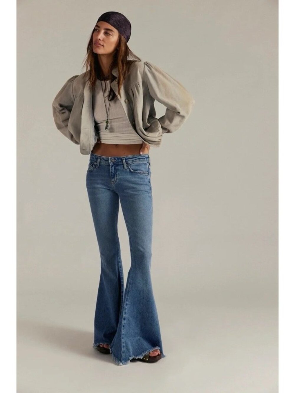 Free People We The Free Distressed Emre Low Rise Flare Jeans Womens 24